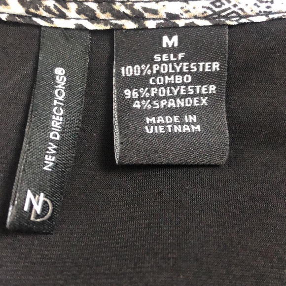 New Directions black jumpsuit with animal print overlay size medium - Picture 8 of 9